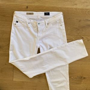 AG The Stilt Cigarette Leg White Jeans